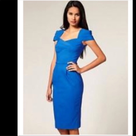 ASOS Dresses & Skirts - ASOS Hybrid Blue Cap Sleeve Midi Dress